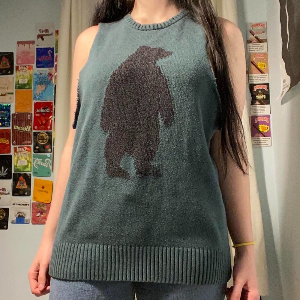 Urban Pipeline Green Cutoff Sweater sz M